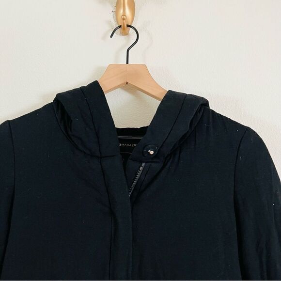 Bcbgmaxazria women's Black Full Zip Hooded Jacket Size Small - Picture 3 of 7